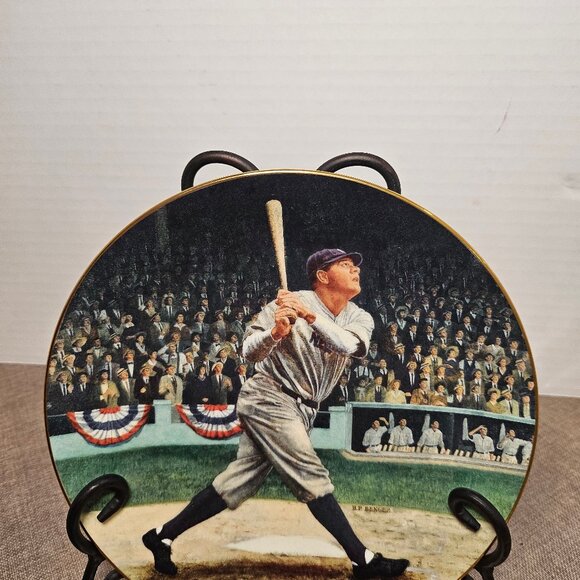 Legends of Baseball Collector Porcelain Plates Gold Trim 1993 Set of 4 - Picture 9 of 10